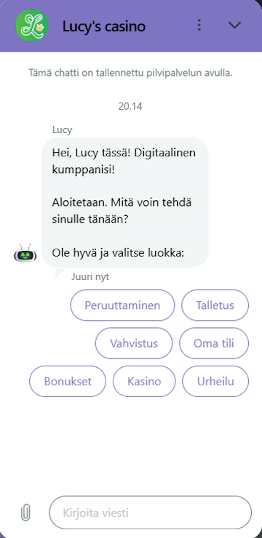 Lucy's Casinon asiakaspalvelu
