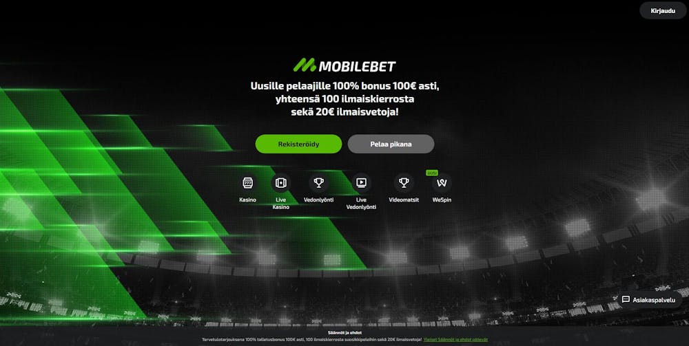 Mobilebet Casinon etusivu