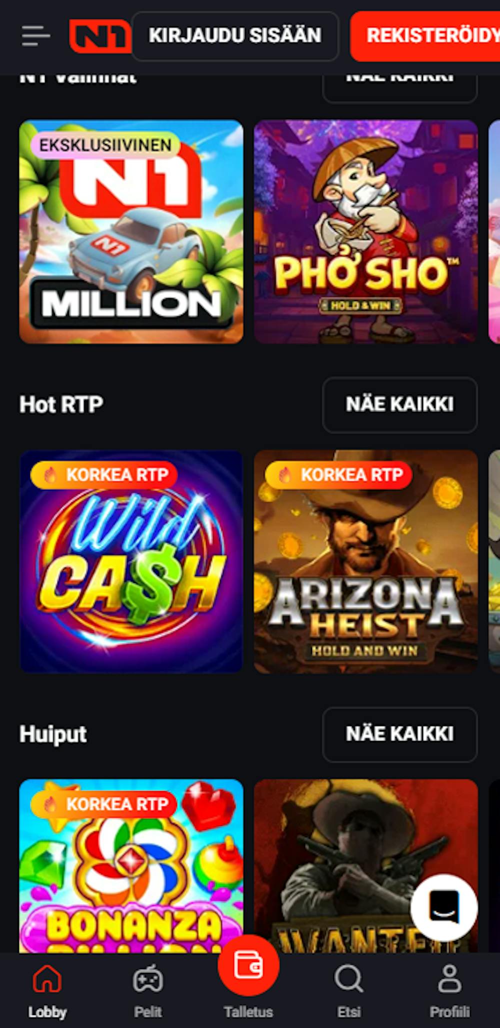 N1 Casino pelit