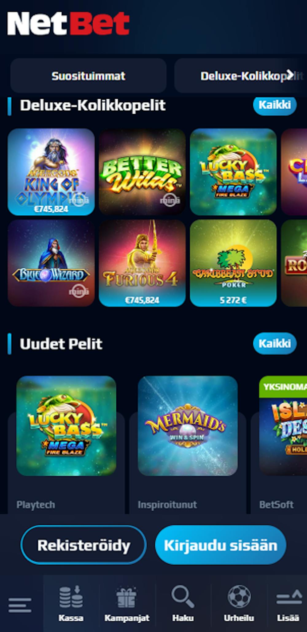 NetBet Casinon pelivalikoima
