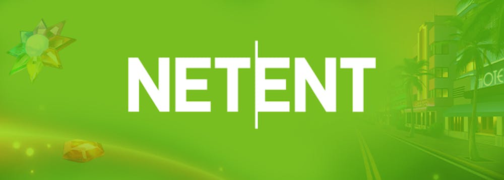 Pelivalmistaja NetEntin logo vihreällä taustalla.