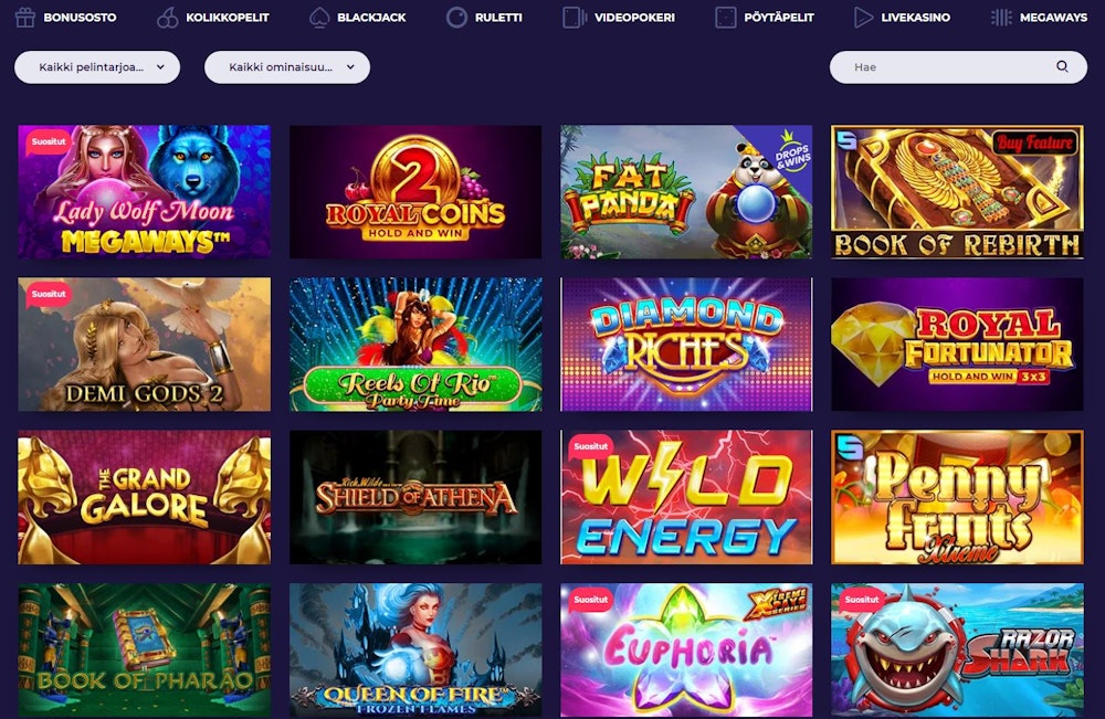 NightRush Casinon pelivalikoima