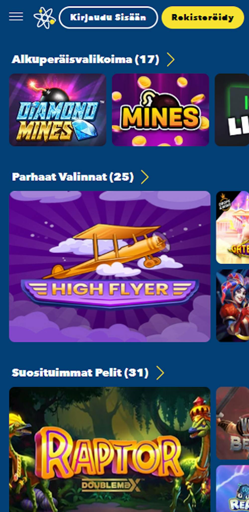 nucleonbetin pelivalikoima