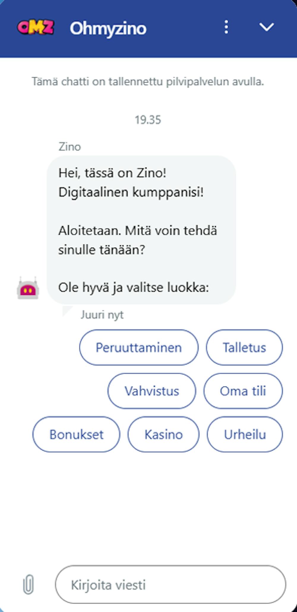 Ohmyzinon asiakaspalvelu