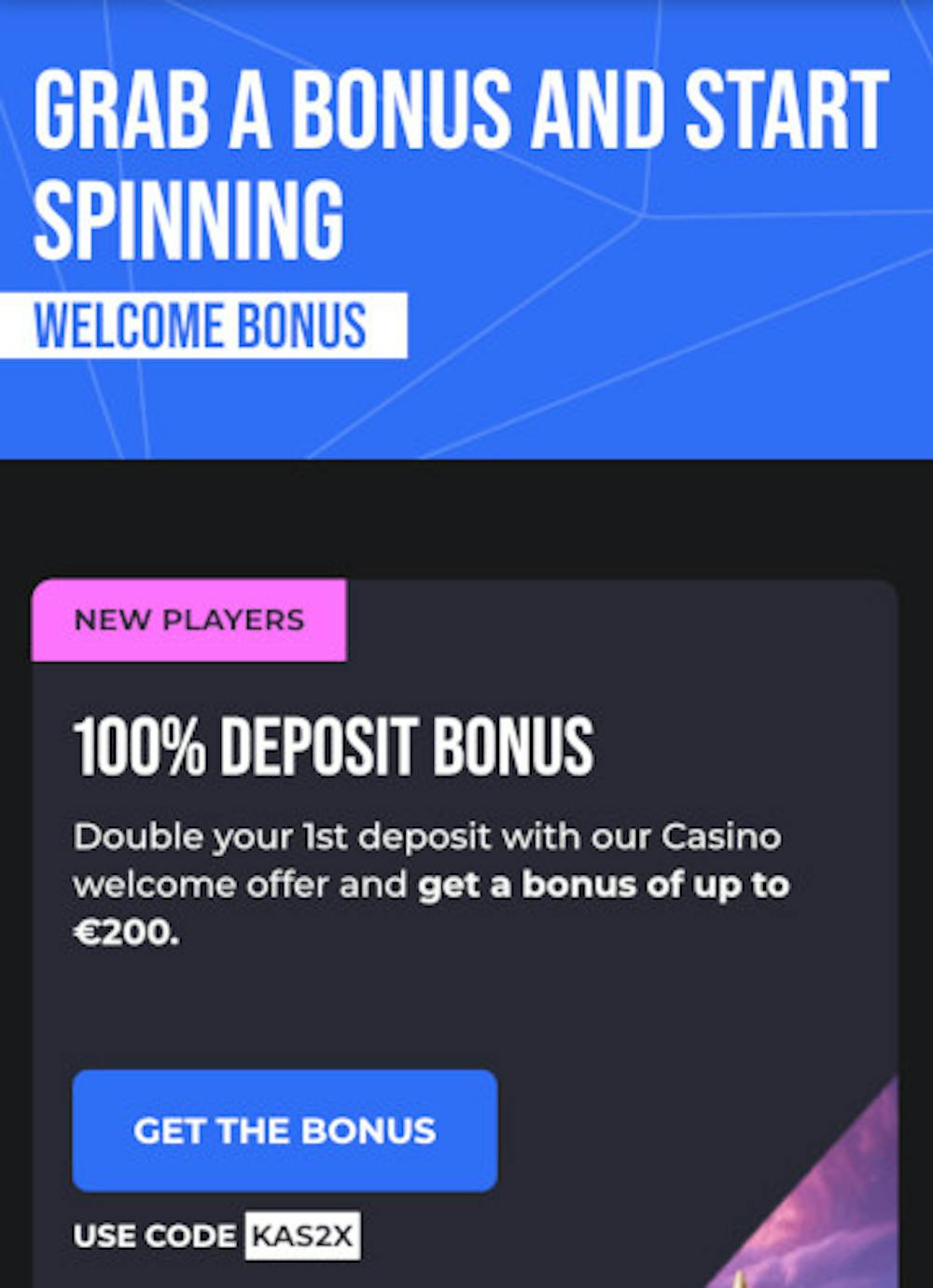 Olybet Casinon tervetuliaisbonus: 100 % bonus 200 € asti
