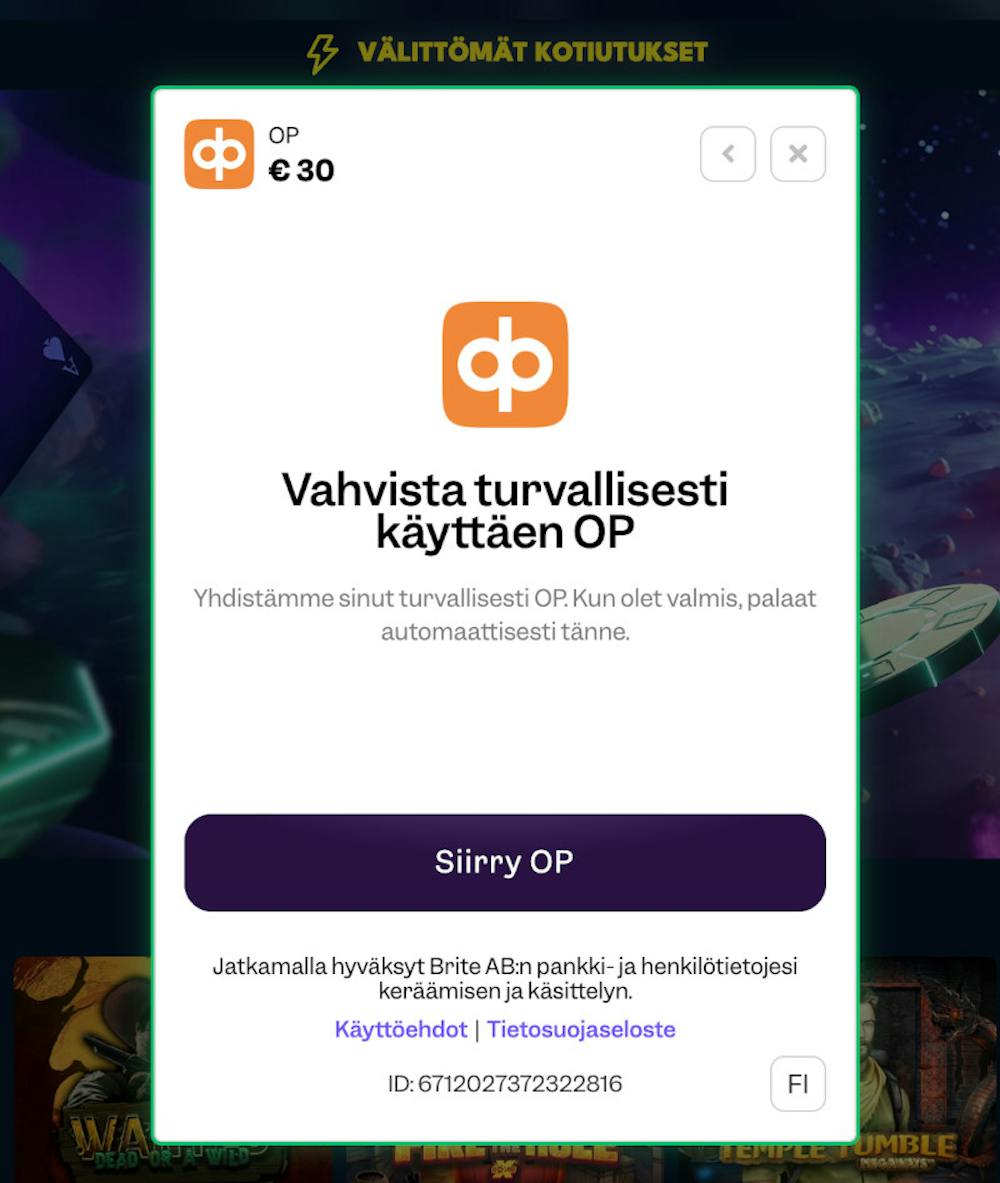 Vahvista maksu turvallisesti OP pankissa - kuva mobiilipankista