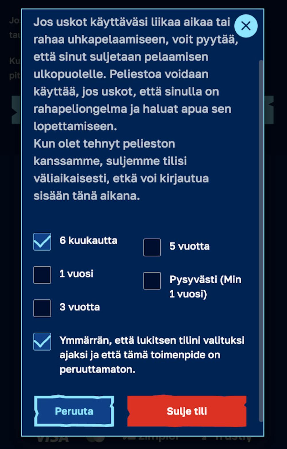 Pelieston asettaminen 6 kuukaudeksi Arctic Casinolla