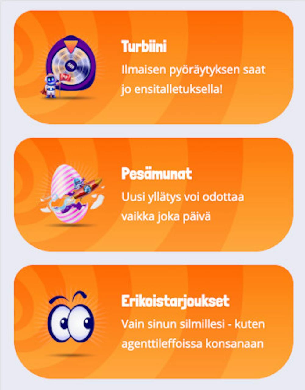 Pelikaani Kasinon tarjouksia: Turbiini, Pesämunat ja Erikoistarjoukset