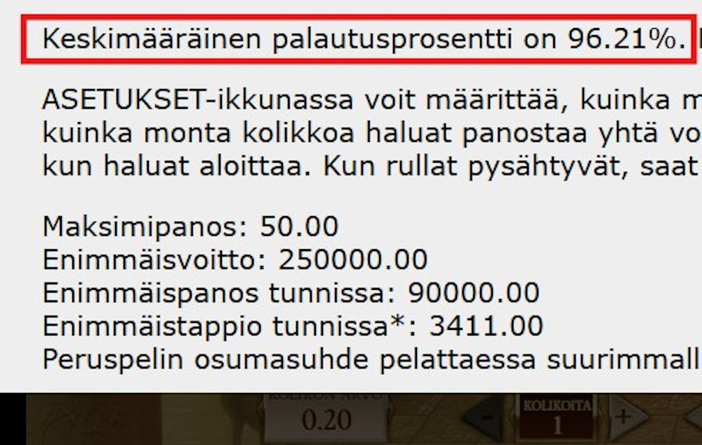 Laadukkaat nettikasinot ilmoittavat avoimesti pelin palautusprosentin.