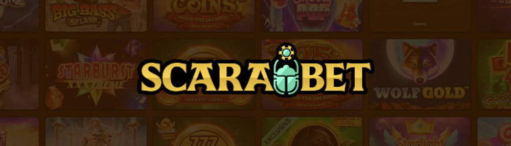 scarabet kasino uutuus logo banneri