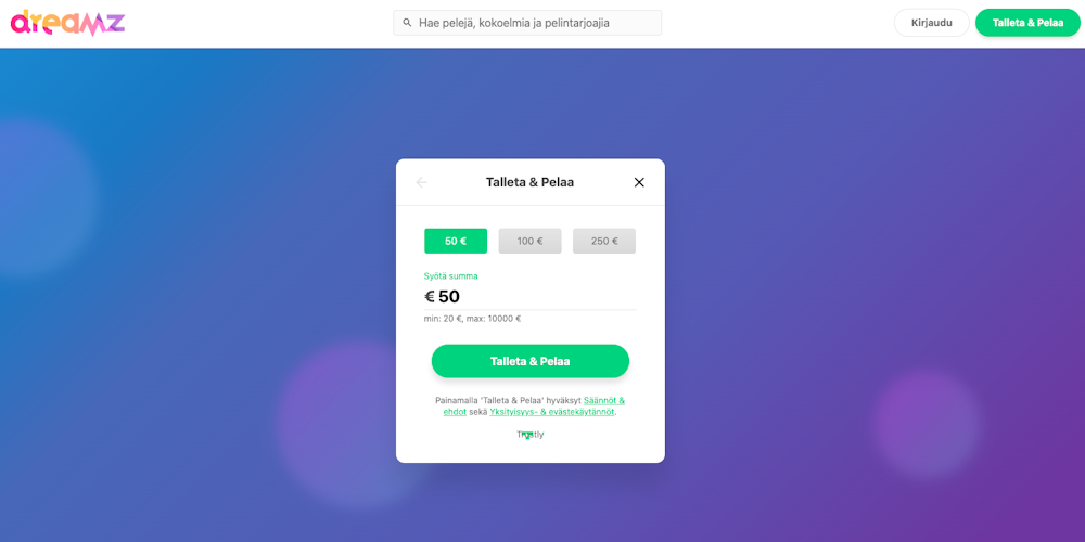 Dreamz casino talletus