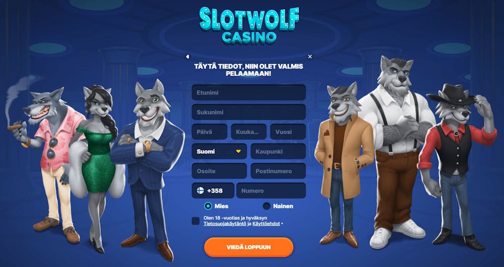 Slotwolf Casinolle rekisteröityminen