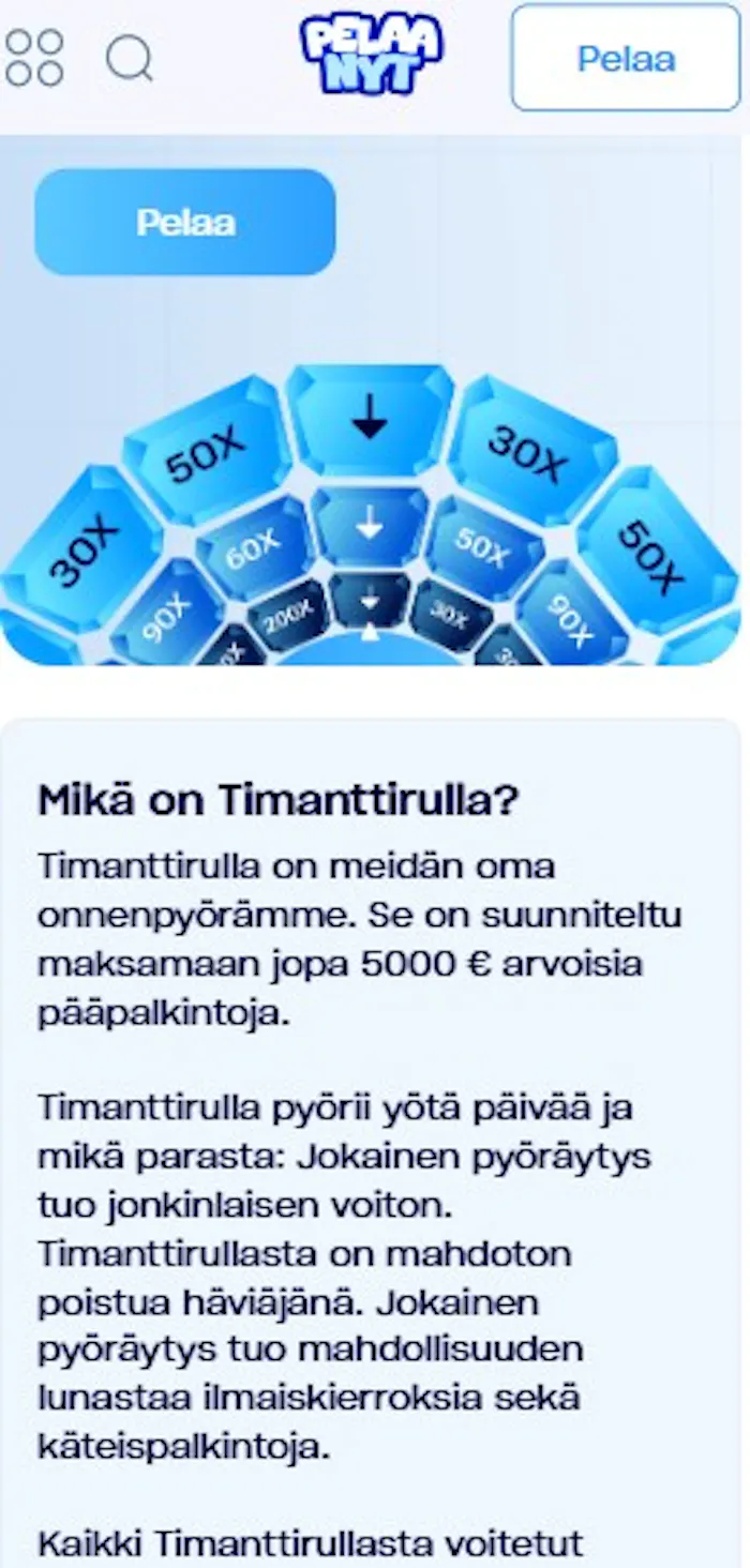 Pelaanyt kasinon tärkeimpiin etuihin kuuluu Timanttirulla-onnenpyörä.