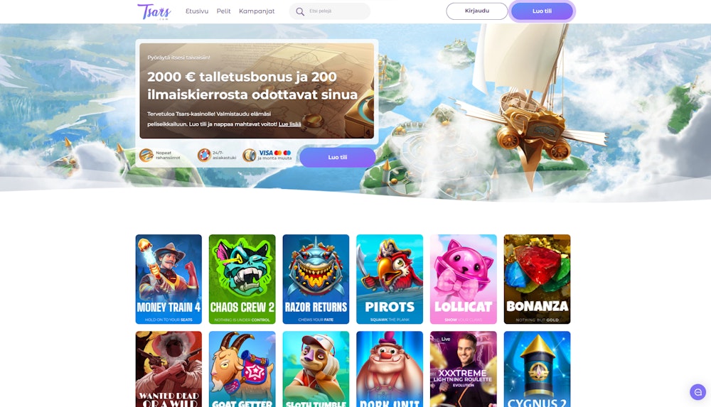 Tsars Casinon etusivu