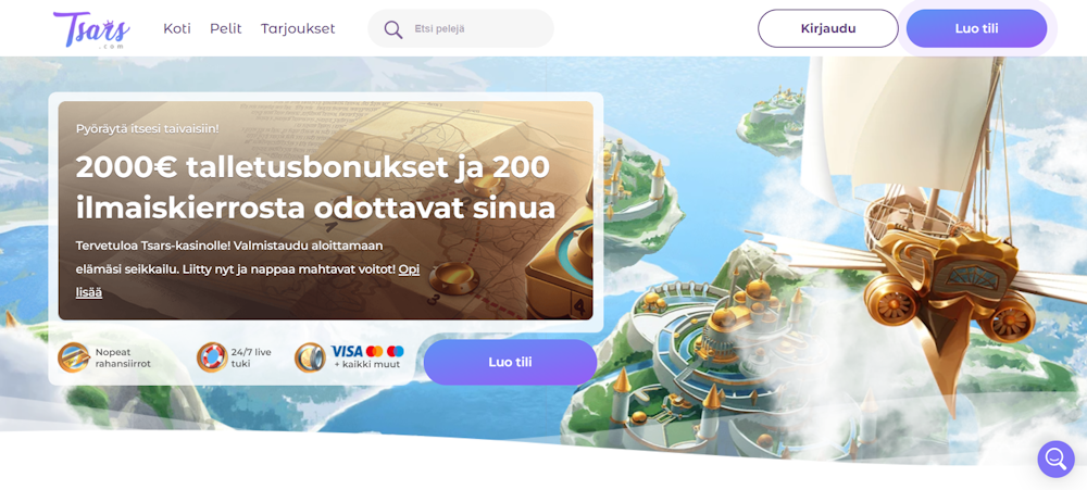 Tsars Casinon tervetulotarjous