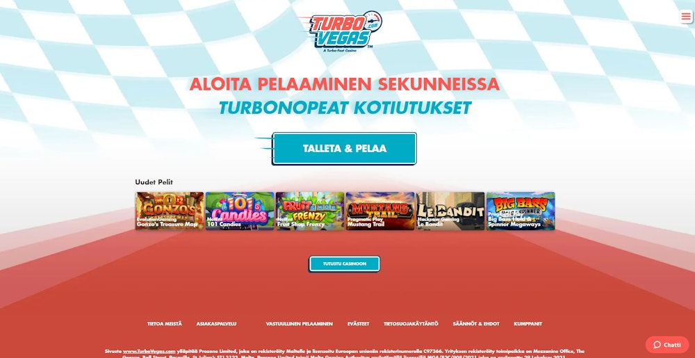 TurboVegas Casinon kotisivut