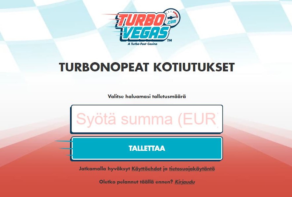 Rekisteröi uusi tili TurboVegas Casinolle