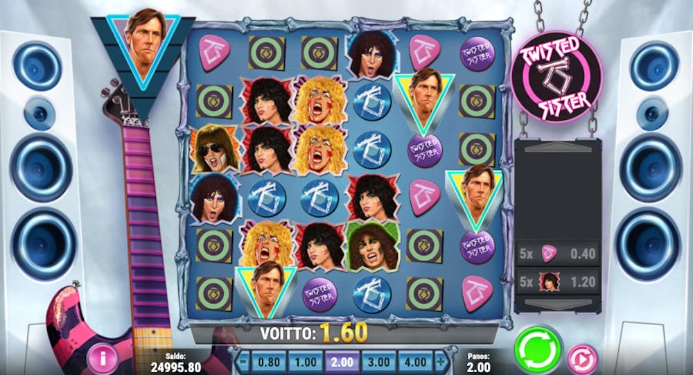 Twisted Sister kolikkopeli Play'n GO:lta