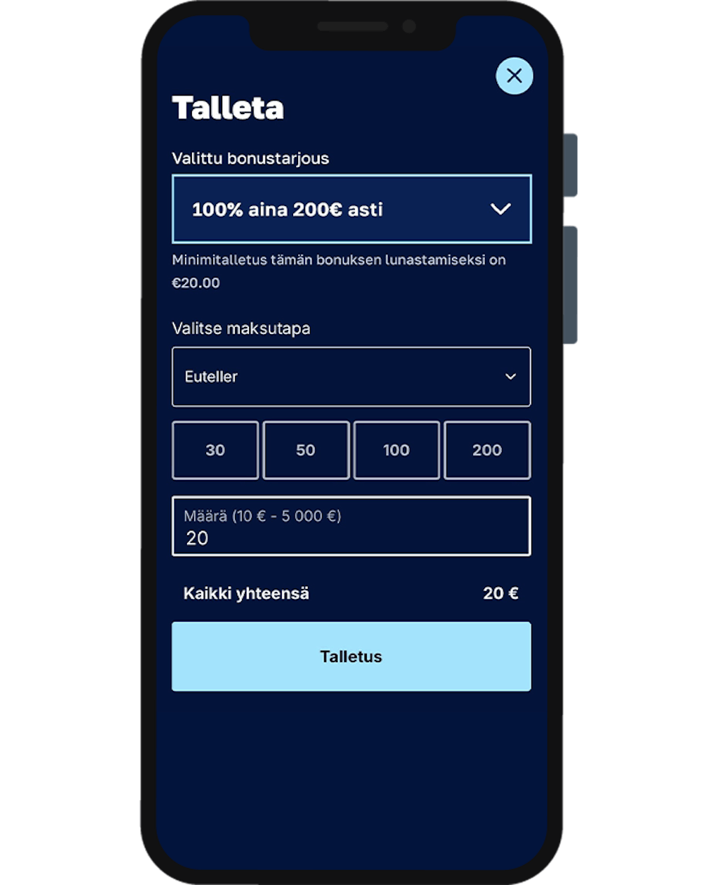 Euteller kasinot talletus