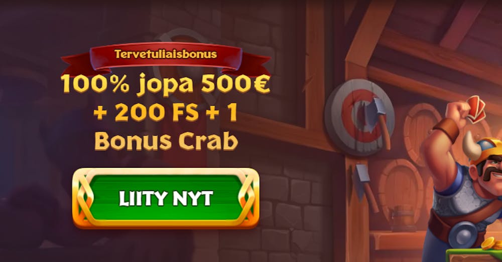 Viking Luckin tervetuliaistarjous uusille pelaajille on 100 % talletusbonus 500 euroon asti.