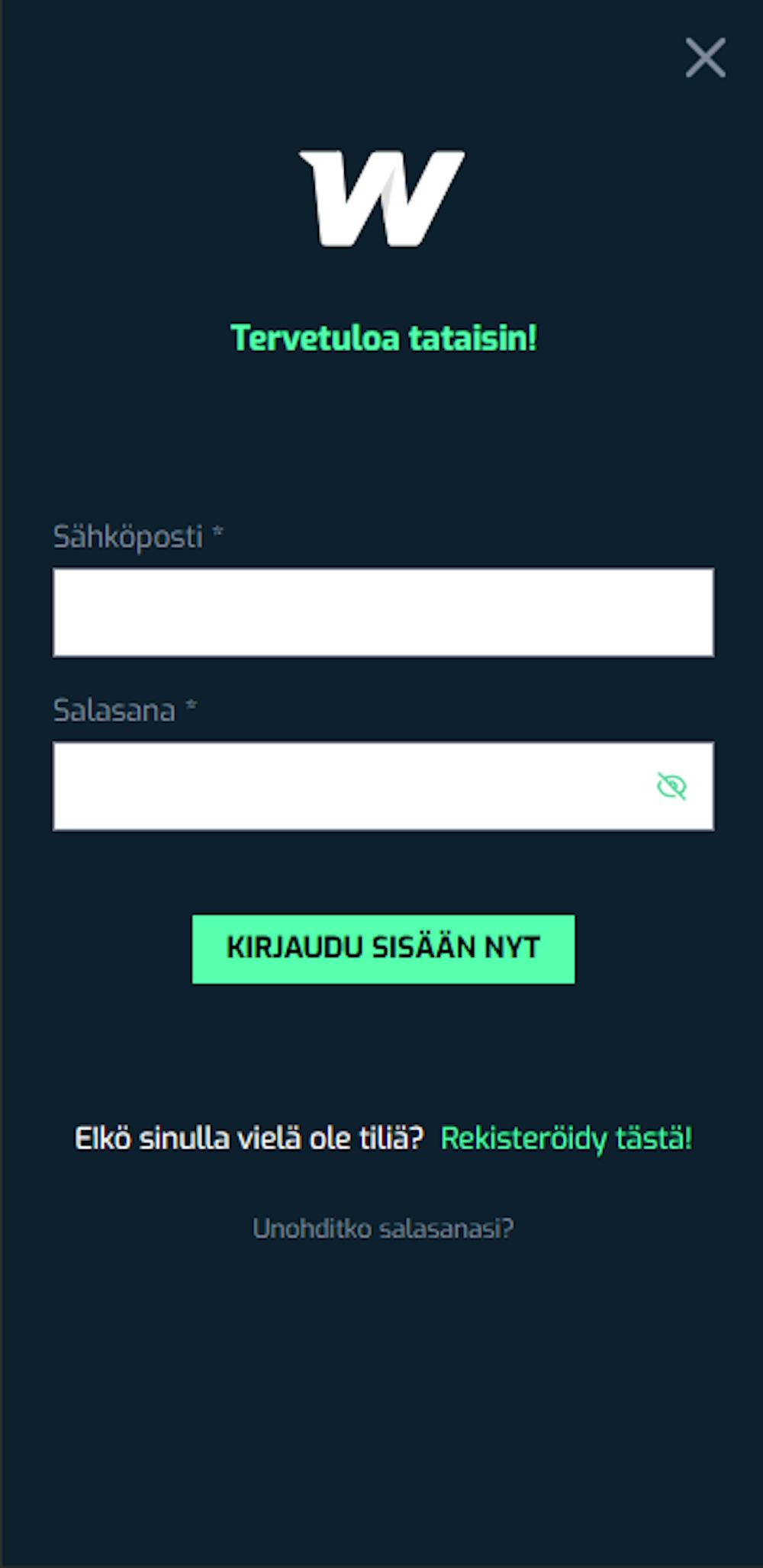 Rekisteröi uusi tili Wallacebet Casinolle