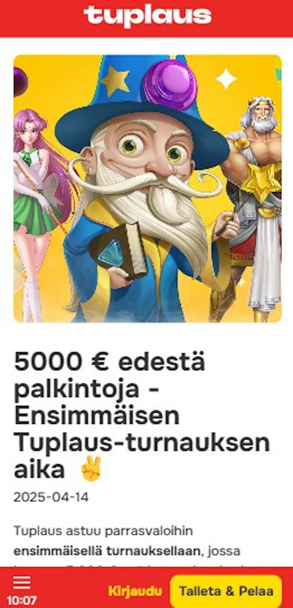 Tuplaus kasinon tervetuliaistarjous on jopa 5000 euron arvoinen.