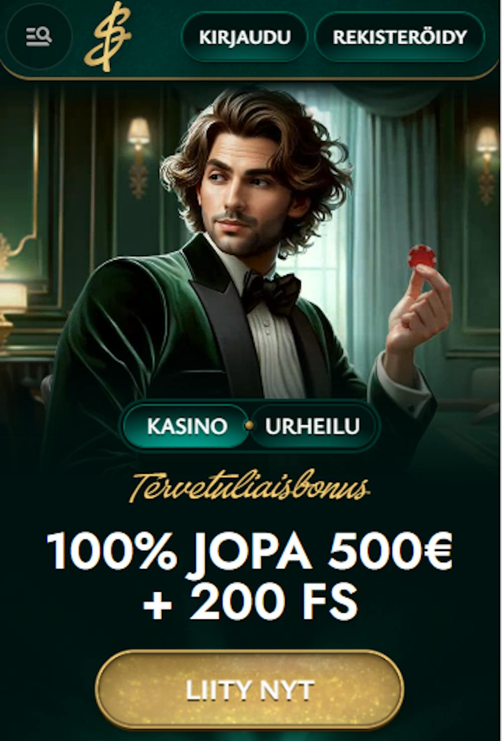 Cashed casinon tervetuliaistarjous on 100 % bonus 500 euroon asti ja 200 ilmaispyöräytystä.