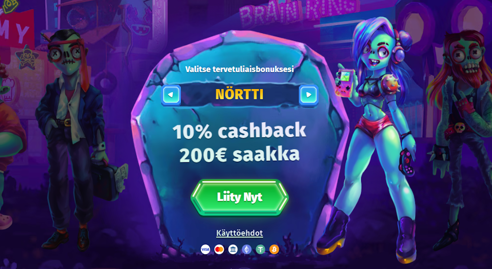 Casombie nettikasinon tervetulobonus. 