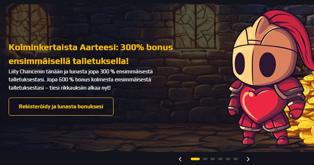 Chancer Betin tervetuliaistarjous on 300 % talletusbonus.