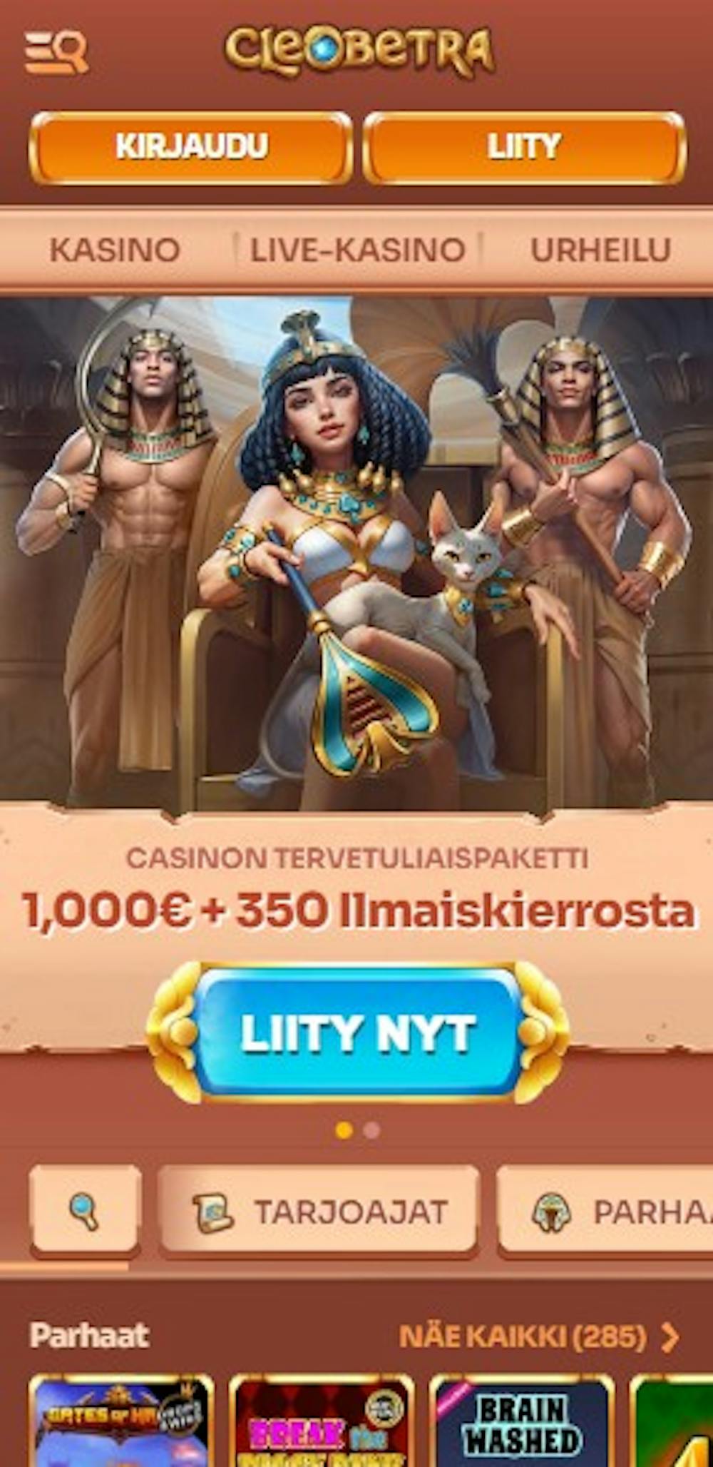 Cleobetra casinon tervetuliaistarjous on yhteensä jopa 1000 euron arvoinen.