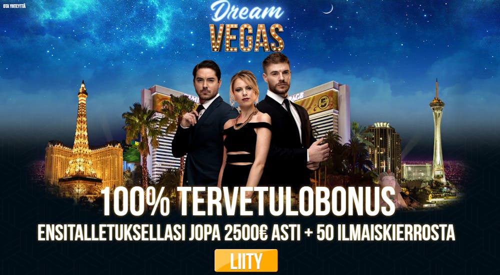 Nettikasino Dream Vegasin tervetuliaisbonus.