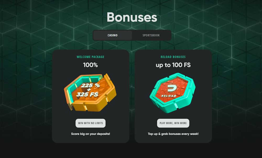 Drip Casino nettikasinon tervetuliaisbonus.