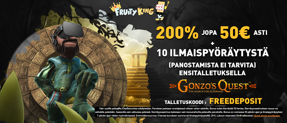 Fruity King Casinon tervetuliaisbonus.