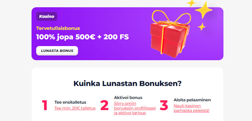 Greatwin nettikasinon tervetulobonus.