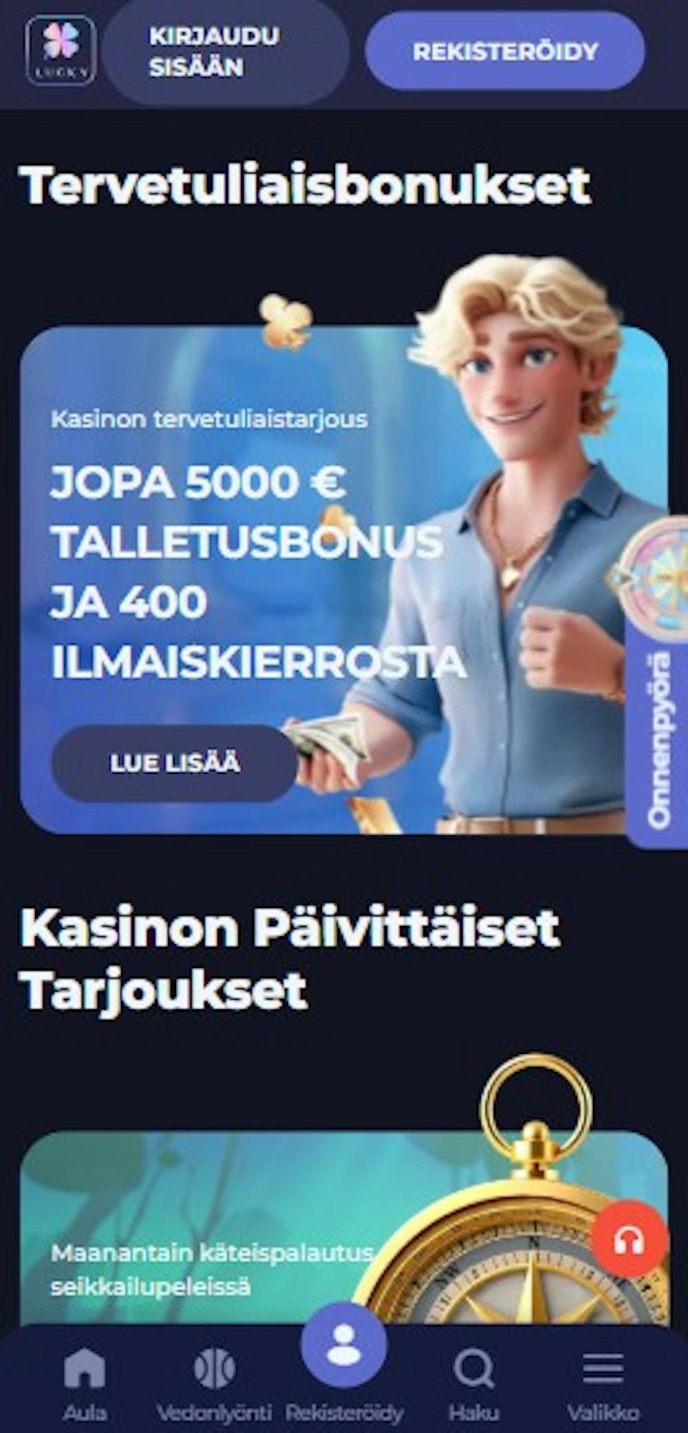 Lucky Friends Casinon tervetuliaistarjous on jopa 5000 euron arvoinen.