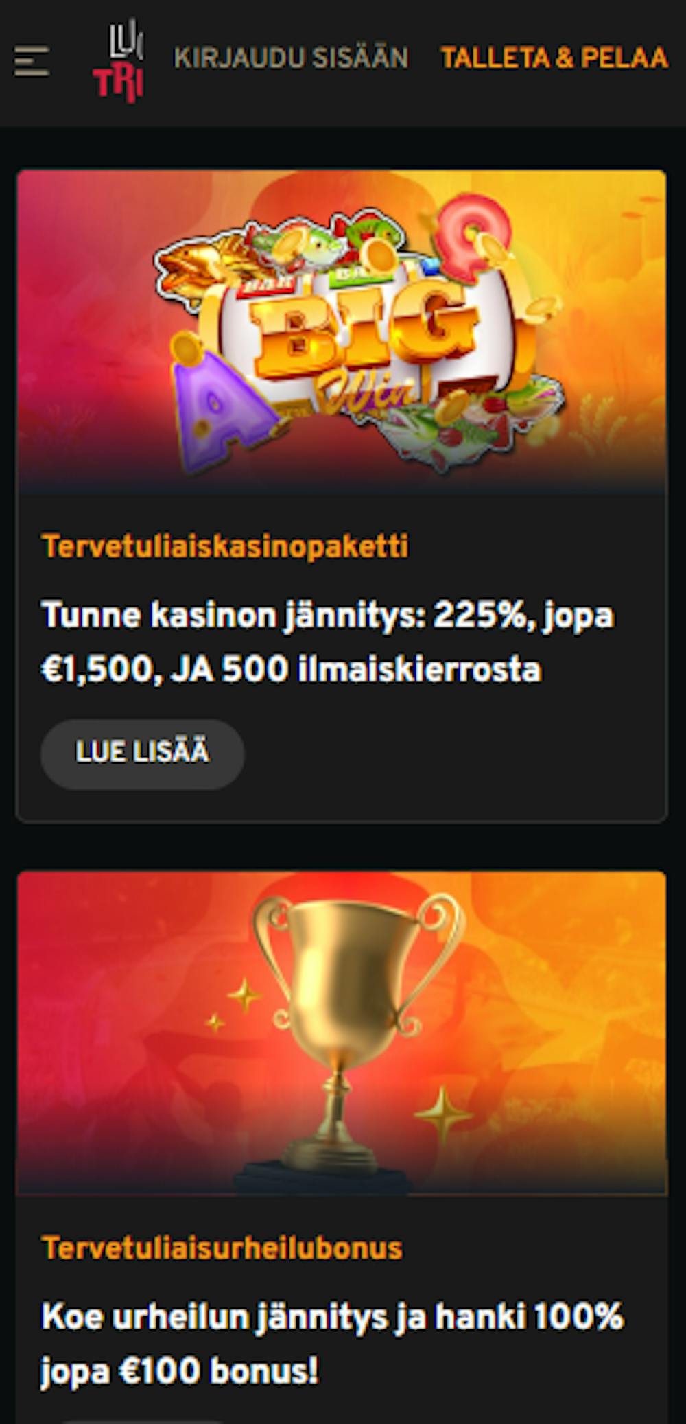 Lucky Trunk kasinolla on tervetuliaistarjous kasinolle ja vedonlyöntiin.