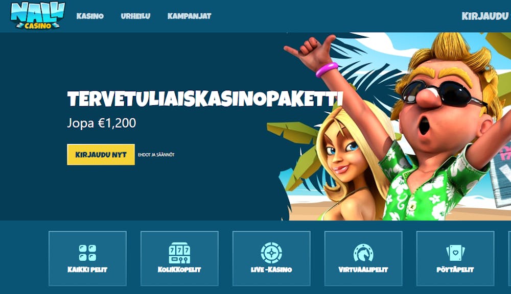 Nalu Casinolla on uusille pelaajille kaikkiaan jopa 1200 euron tervetuliaisbonus. 