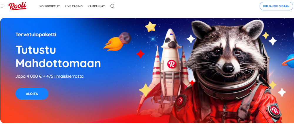 Rooli kasinon tervetuliaisbonus.