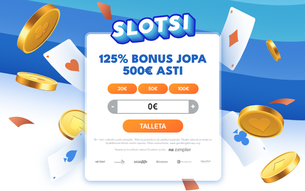 Slotsi kasinon tervetuliaisbonus.