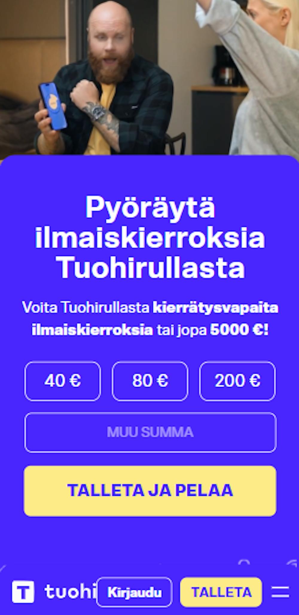 Tuohi kasinon tervetuliaistarjous on kierrätysvapaita ilmaiskierroksia.