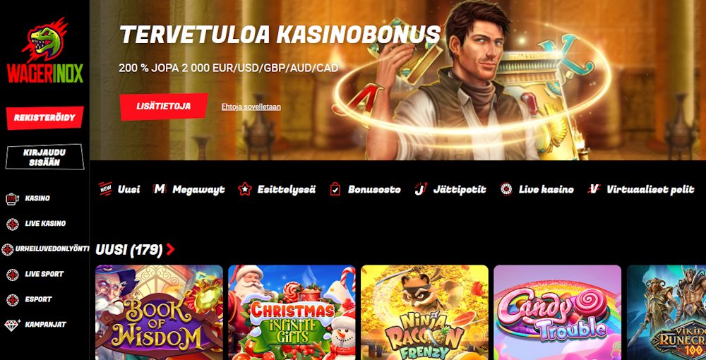Wagerinox kasinon tervetuliaisbonus.