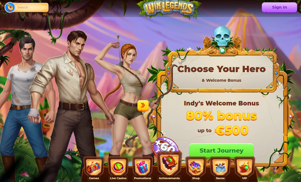 Tervetuliaisbonus Win Legends nettikasinolle.