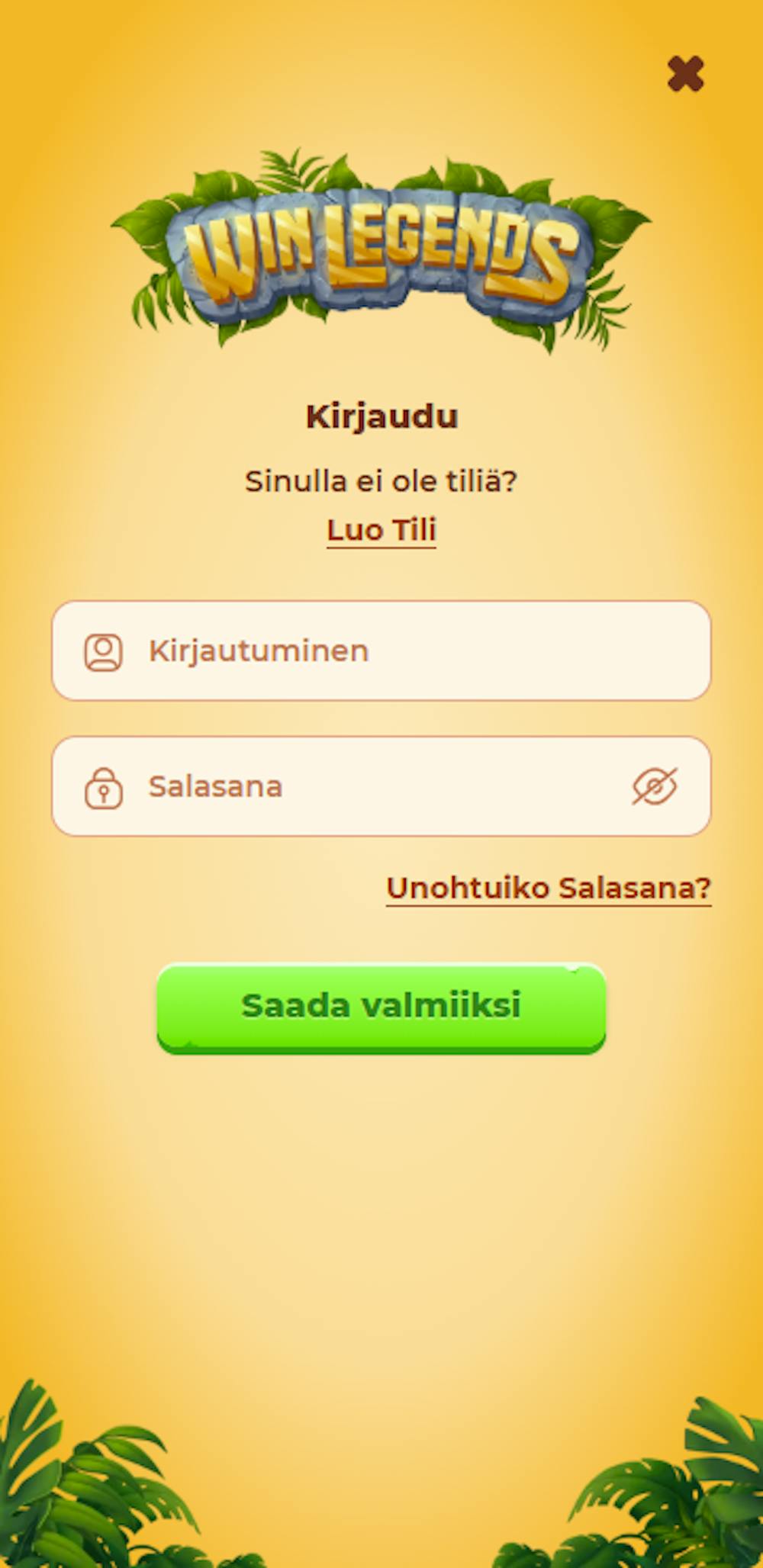 Rekisteröityminen Winlegends kasinolle