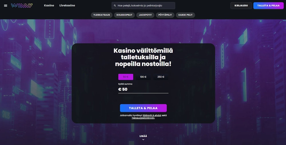 Winny Casinon etusivu