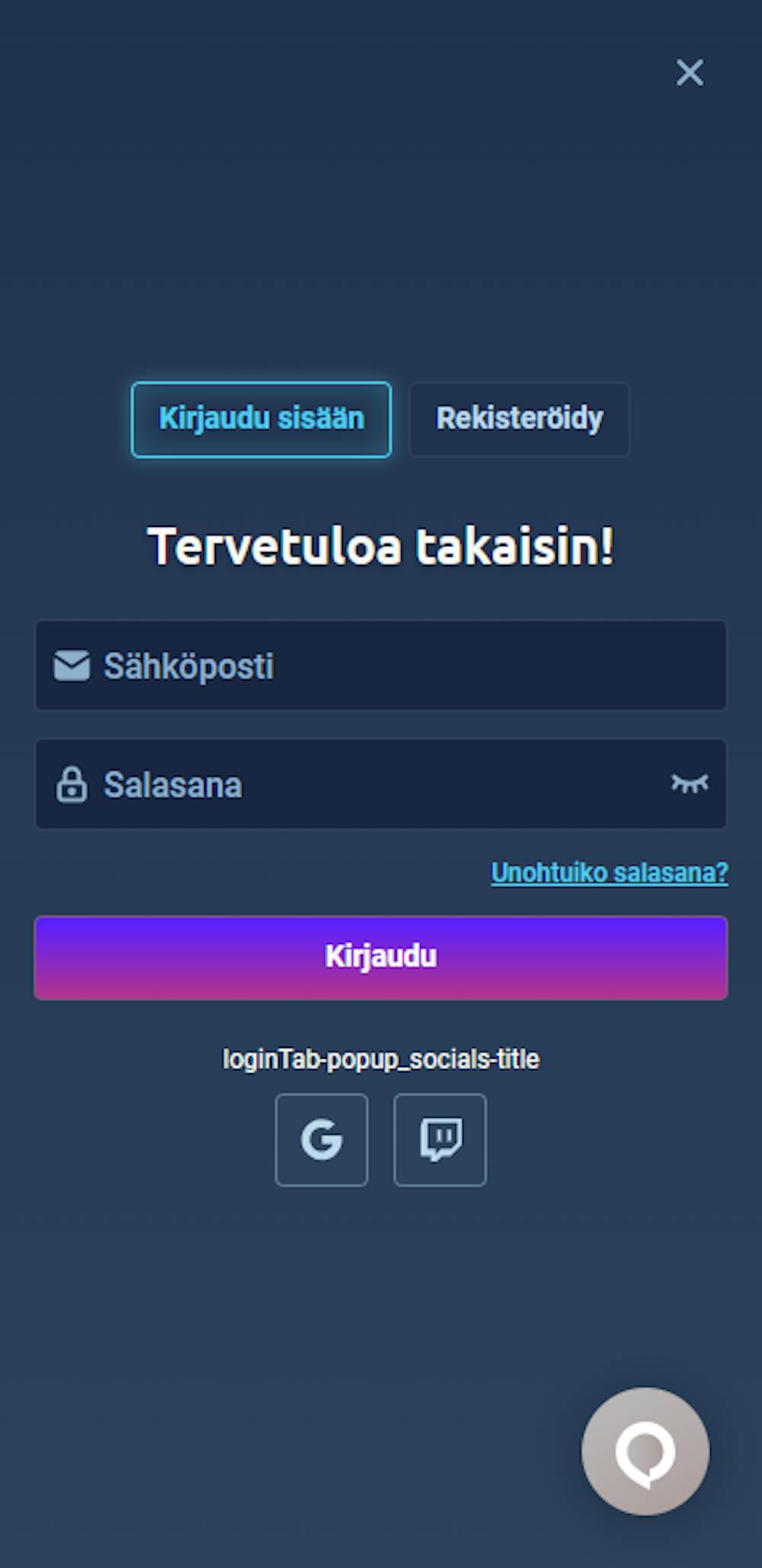 Rekisteröityminen Wintopia kasinolle