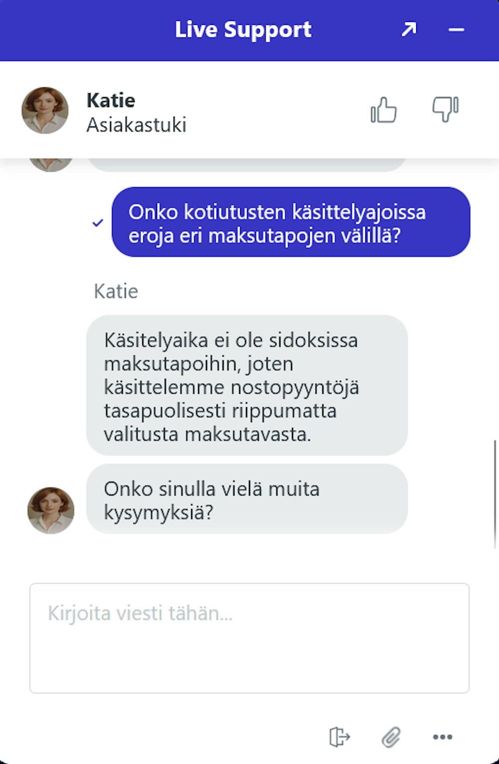 WishWin casinon asiakaspalvelu vastailee kysymyksiin suomeksi.