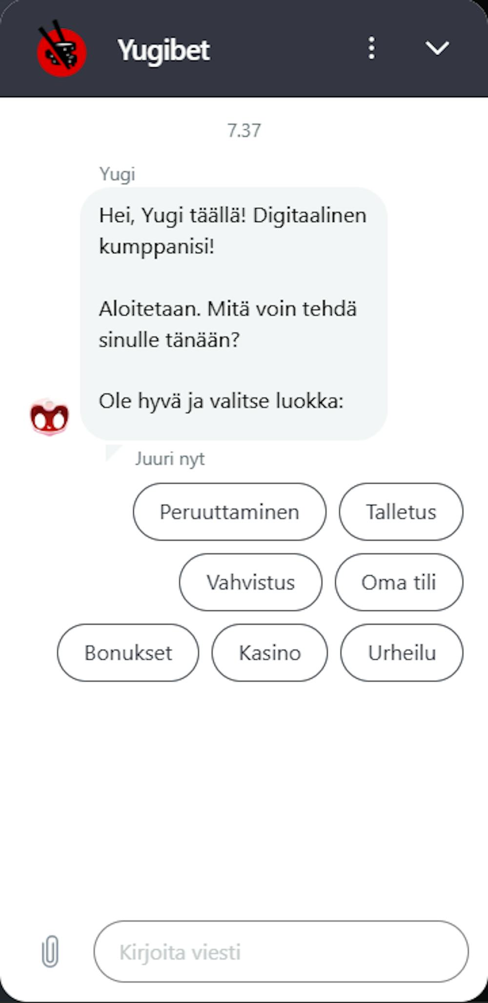 Yugibetin asiakaspalvelu