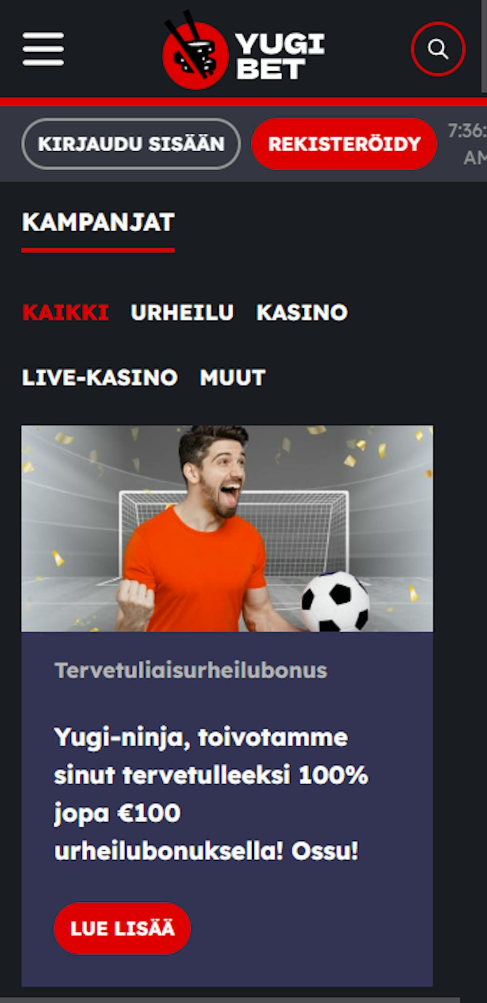 Yugi Bet kasinon tervetuliaistarjous uusille pelaajille